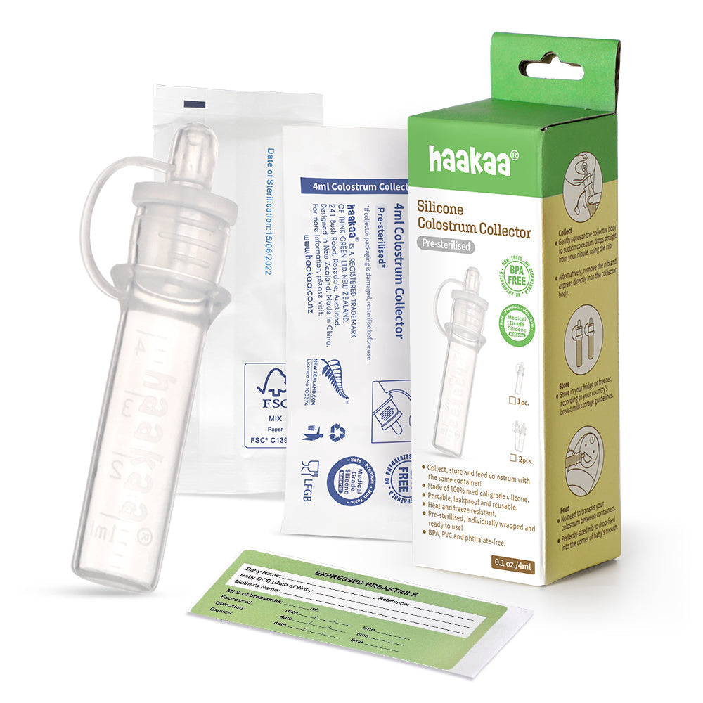 Haakaa single 4ml silicone colostrum collector with packaging